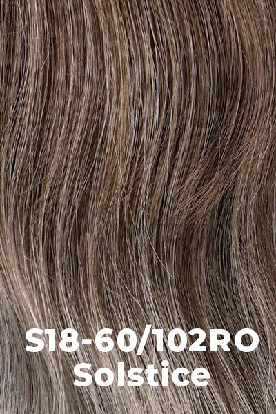 Jon Renau - Shaded Synthetic Colors - S18-60/102RO (Solstice). Cool dark roots gradually lighten to platinum blonde.