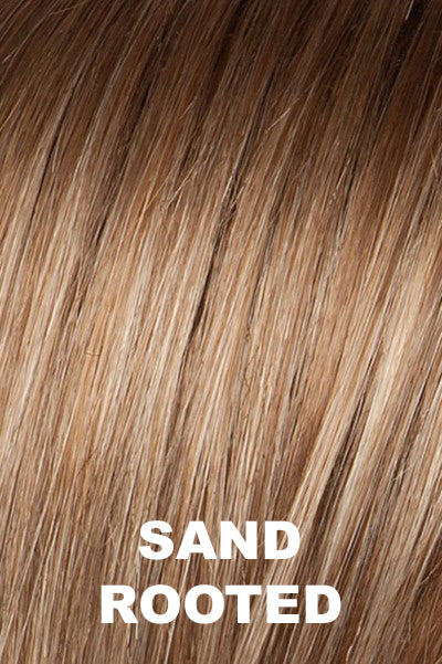 Ellen Wille - Rooted Synthetic Colors - Sand Rooted. Light Brown, Medium Honey Blonde, and Light Golden Blonde blend with Dark Roots.