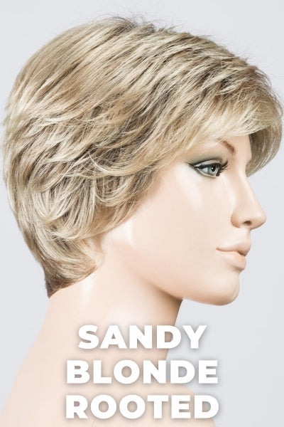 Ellen Wille - Rooted Synthetic Colors - Sandy Blonde Rooted. Medium Honey Blonde, Light Ash Blonde, and Lightest Reddish Brown Blend with Dark Roots.