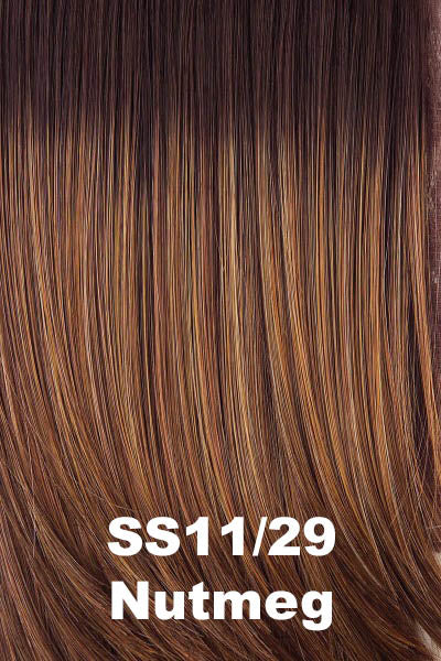 Raquel Welch - Shaded Synthetic Colors - Shaded Nutmeg (SS11/29). Light Reddish Brown w/ dark Brown Roots.