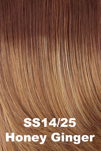 Raquel Welch - Human Hair Colors - Honey Ginger (R14/25). Dark Golden Blonde w/ light Gold highlights.