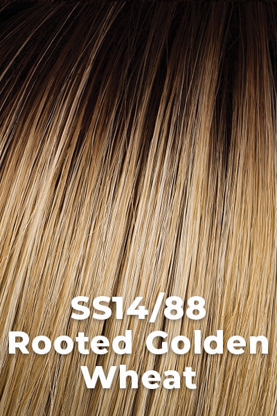 Hairdo - Synthetic Colors - Rooted Golden Wheat (SS14/88). Rich Medium Brown root Golden Blond with Light Blonde highlights.