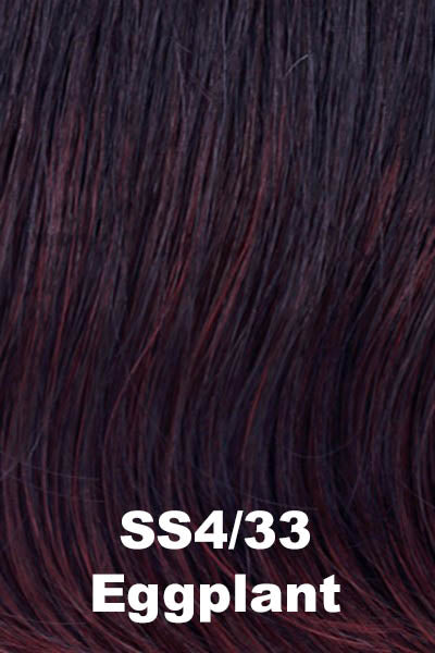 Raquel Welch - Shaded Synthetic Colors - Shaded Eggplant (SS4/33). Rich dark Brown w/ Burgundy highlight and dark Brown Rooting.