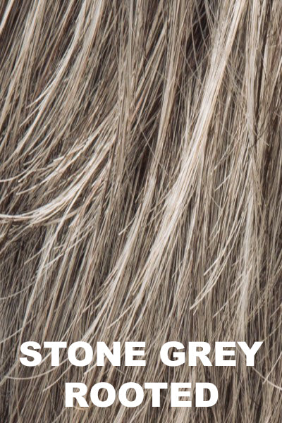 Ellen Wille - Rooted Synthetic Colors - Stone Grey Rooted. Light Natural Brown with 75% Gray, Medium Brown with 70% Gray and Pure White Blend.