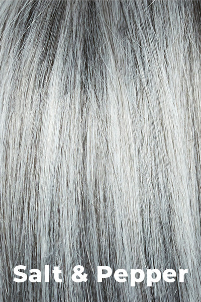 Orchid Wigs - Davina (#6543) - Salt and Pepper. A 50/50 blend of pale steal white grey and deep dark charcoal grey. This color pops and look so natural with a fashionable twist.