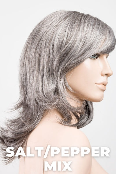 Ellen Wille Wigs - Ocean - Salt/Pepper Mix. Light Natural Brown with 75% Gray, Medium Brown with 70% Gray and Pure White Blend.