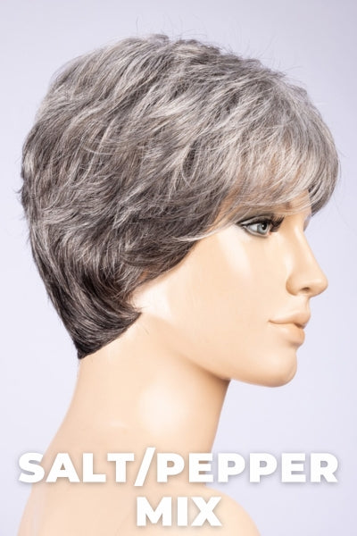 Ellen Wille Wigs - Zizi - Salt/Pepper Mix Petite/Average. Light Natural Brown with 75% Gray, Medium Brown with 70% Gray and Pure White Blend.