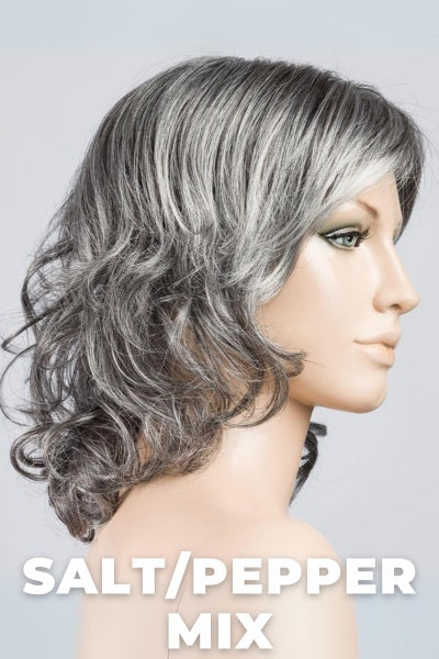 Ellen Wille Wigs - Cat Petite - Salt/Pepper Mix. Light Natural Brown with 75% Gray, Medium Brown with 70% Gray and Pure White Blend.