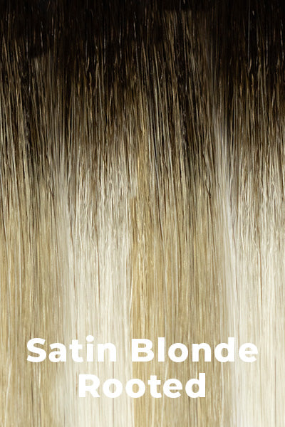 TressAllure - Synthetic Colors - Satin Blonde Rooted. Medium brown roots that blend into a platium blonde.