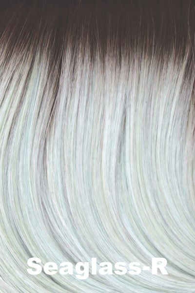 Amore - Shaded Synthetic Colors - Seaglass-R. Pale Sea Foam Green with Dark Brown Roots.