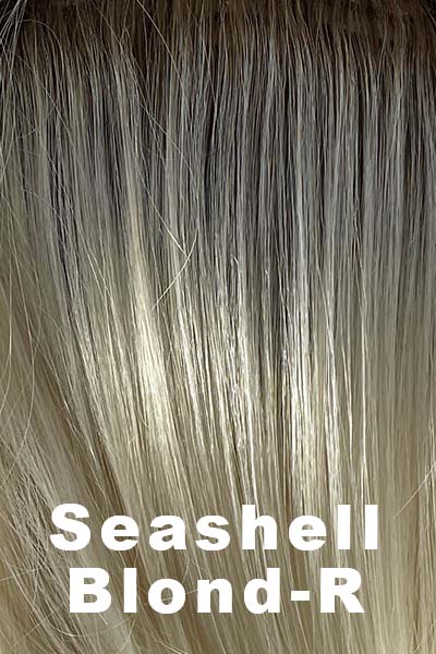 Noriko - Shaded Synthetic Colors - Seashell Blond-R. A mix of cool white blond and creamy white tones and a soft brown root.
