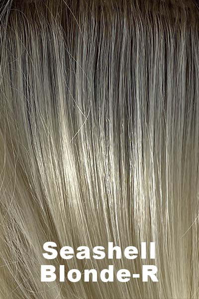 Amore - Shaded Synthetic Colors - Seashell Blond-R. A mix of cool white blond and creamy white tones and a soft brown root.