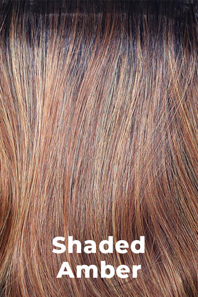 Amore Wigs - Rohan (#2589) - Shaded Amber. Copper Blonde, Strawberry Blonde and Red Base with Red Brown Roots
