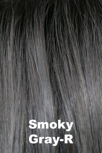 Noriko - Shaded Synthetic Colors - Smoky Gray-R. Pure Gray base with Black roots.
