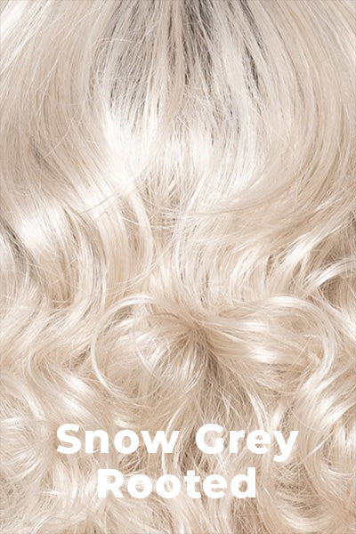 TressAllure - Synthetic Colors - Snow Grey Rooted. Dark brown roots that blend into a white grey blend.