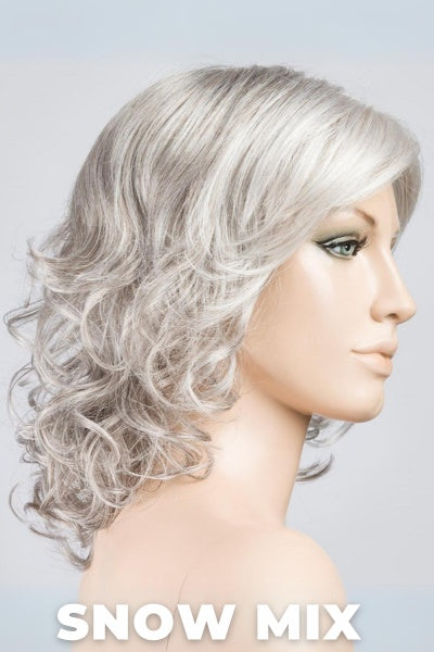 Ellen Wille Wigs - Cat Petite - Pure Silver White with 10% Medium Brown and Silver White with 5% Light Brown Blend.