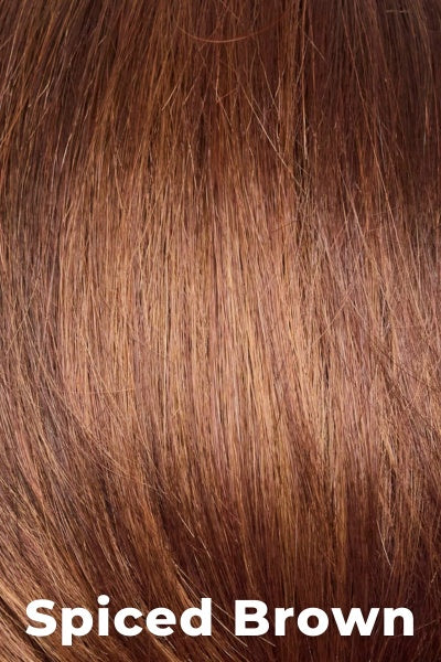 Amore Toppers - Medium Wavy TP Mono (#774) - Spiced Brown. Warm dark-brown, dark reddish-brown and dark golden-brown tones.
