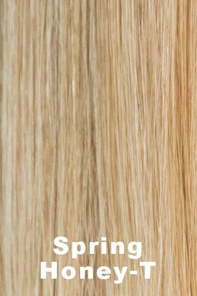 Rene of Paris - Synthetic Colors - Spring Honey-T. A shade darker than Strawberry Swirl, Spring Honey is a mix of blonde shades blended to create a sliced medium to light textured blond with lighter blond tips.