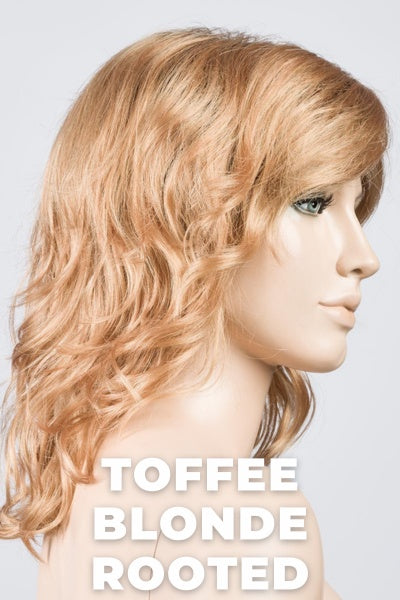 Ellen Wille Wigs - Beach Mono - Toffee Blonde Rooted. Lightest Brown, Light Golden Blonde, and Dark Strawberry Blonde Blend with Shaded Roots.