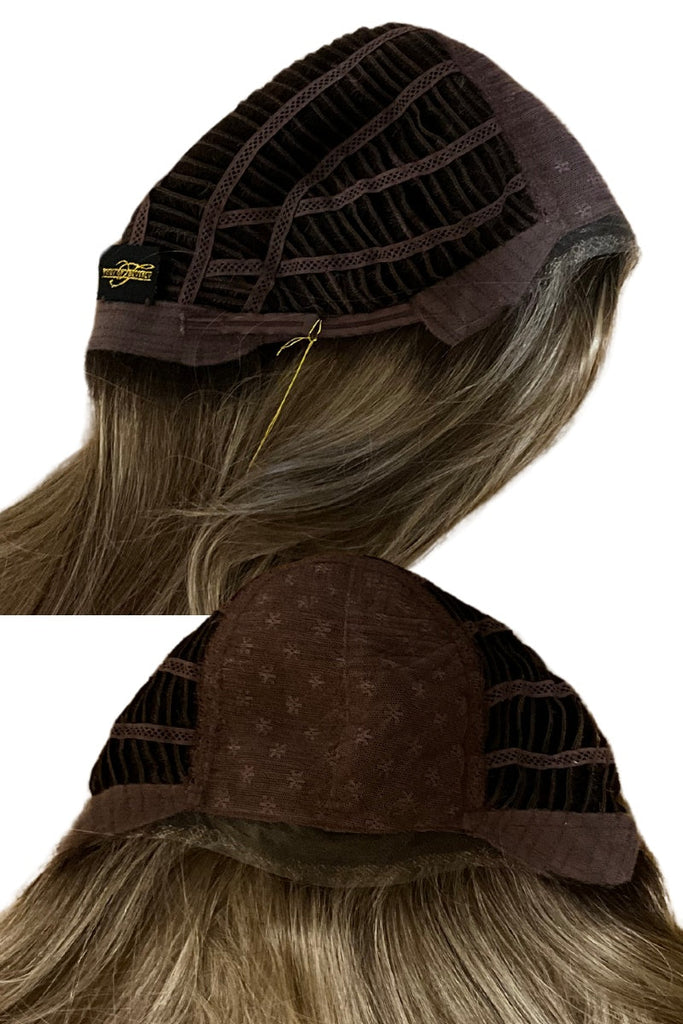 Close up of HeritageCap and RTW LaceFront, showing the standard wefted cap with a lace front.