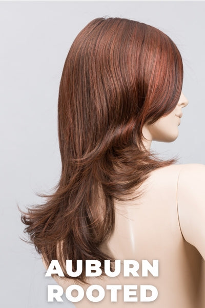 Ellen Wille Wigs - Voice - Auburn Rooted. Dark Auburn, Bright Copper Red, and Warm Medium Brown Blend with Dark Roots.