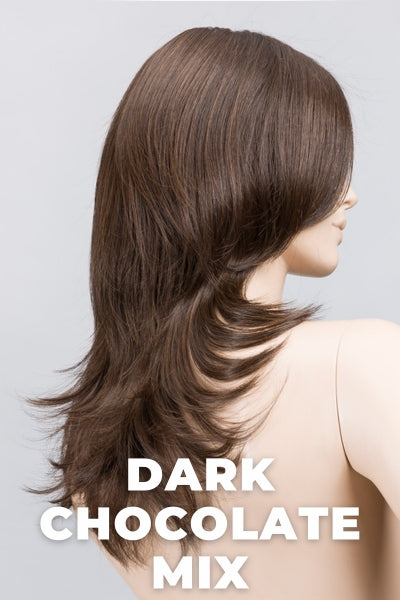 Ellen Wille Wigs - Voice - Dark Chocolate Mix. Warm Medium Brown, Dark Auburn, and Dark Brown Blend.