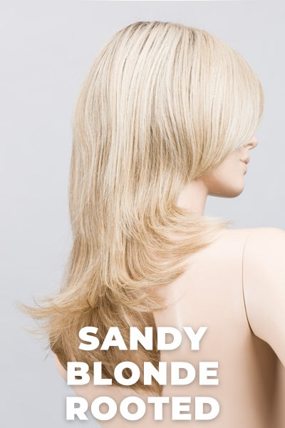 Ellen Wille Wigs - Voice - Sandy Blonde Rooted. Medium Honey Blonde, Light Ash Blonde, and Lightest Reddish Brown Blend with Dark Roots.