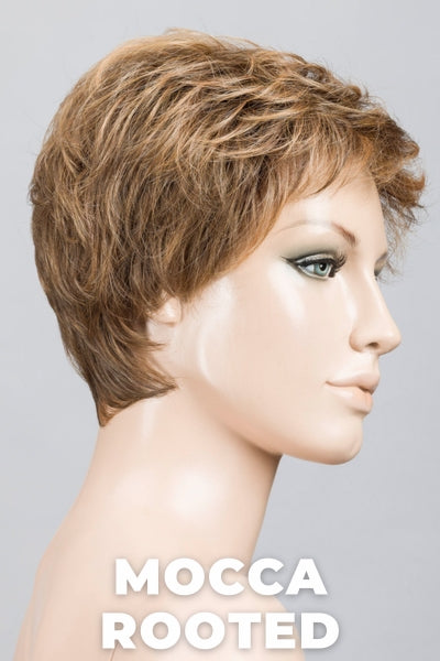 Ellen Wille Wigs - Yoko - Mocca Rooted. Medium Brown, Light Brown, and Light Auburn Blend with Dark Roots.