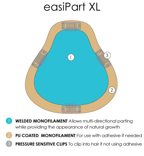 Jon Renau Toppers EasiPart XL HD 8" (#366) 6.